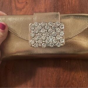 Kate Spade Gold Clutch with Crystals